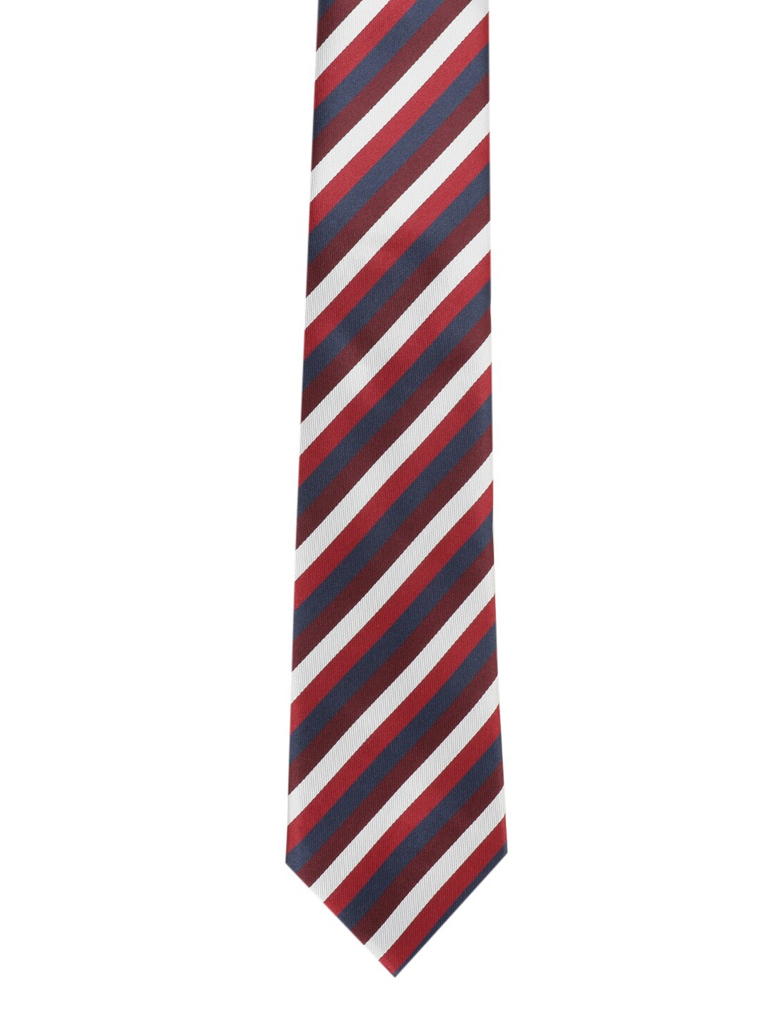 

Alvaro Castagnino Men White & Maroon Striped Broad Tie