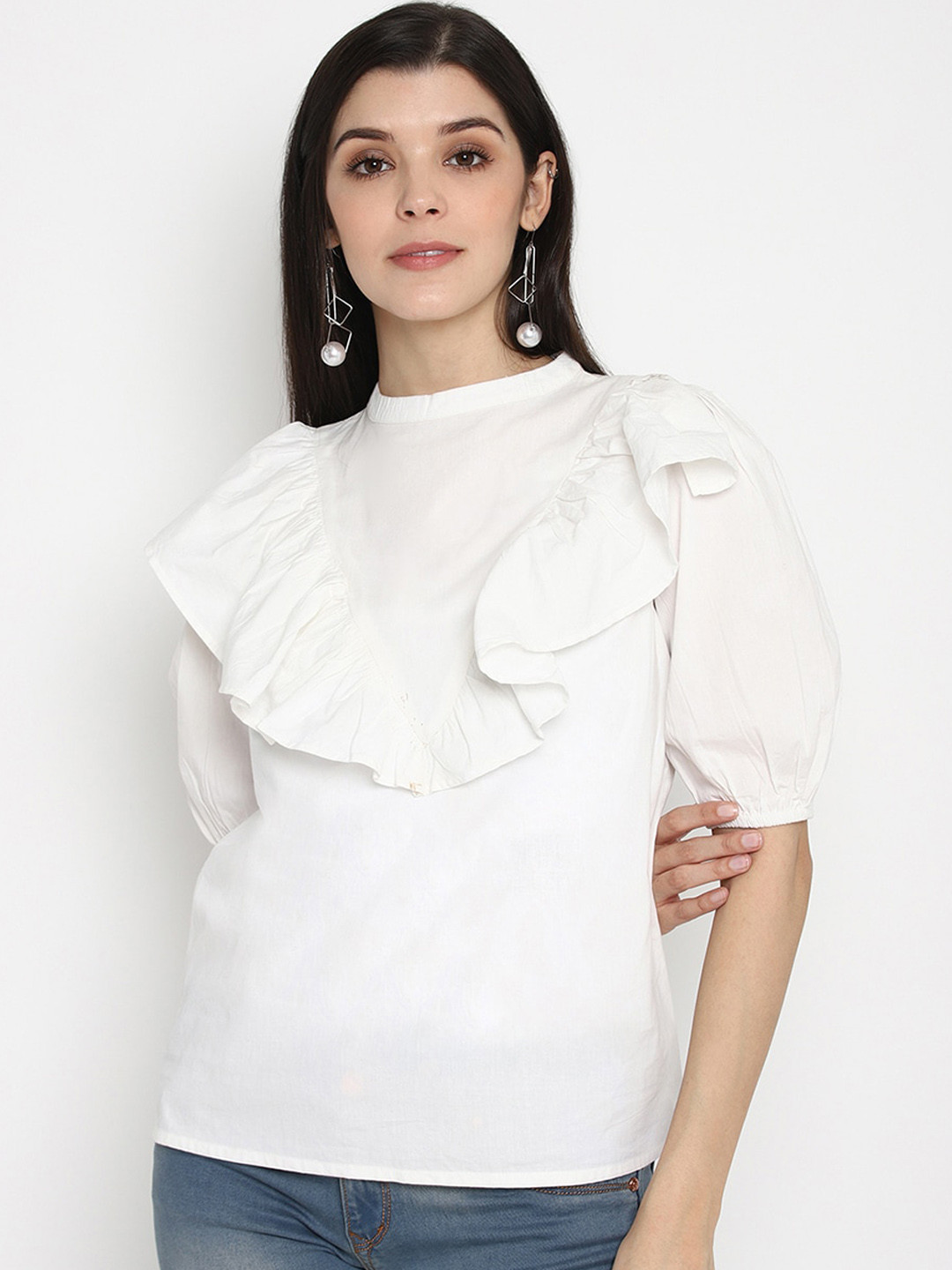 

The Vanca Women White Solid Top