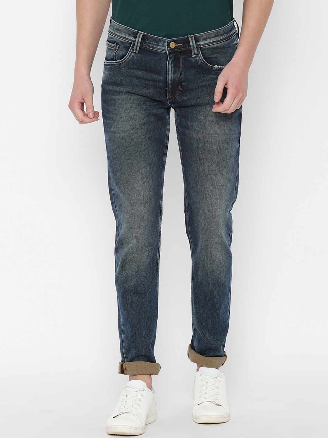 

Allen Solly Men Navy Blue Skinny Fit Mid-Rise Clean Look Stretchable Jeans