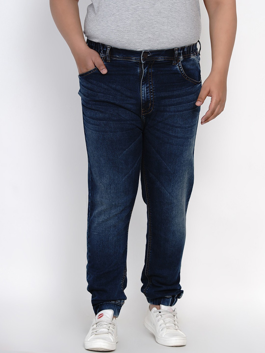 

John Pride Plus Size Men Navy Blue Regular Fit Jeans