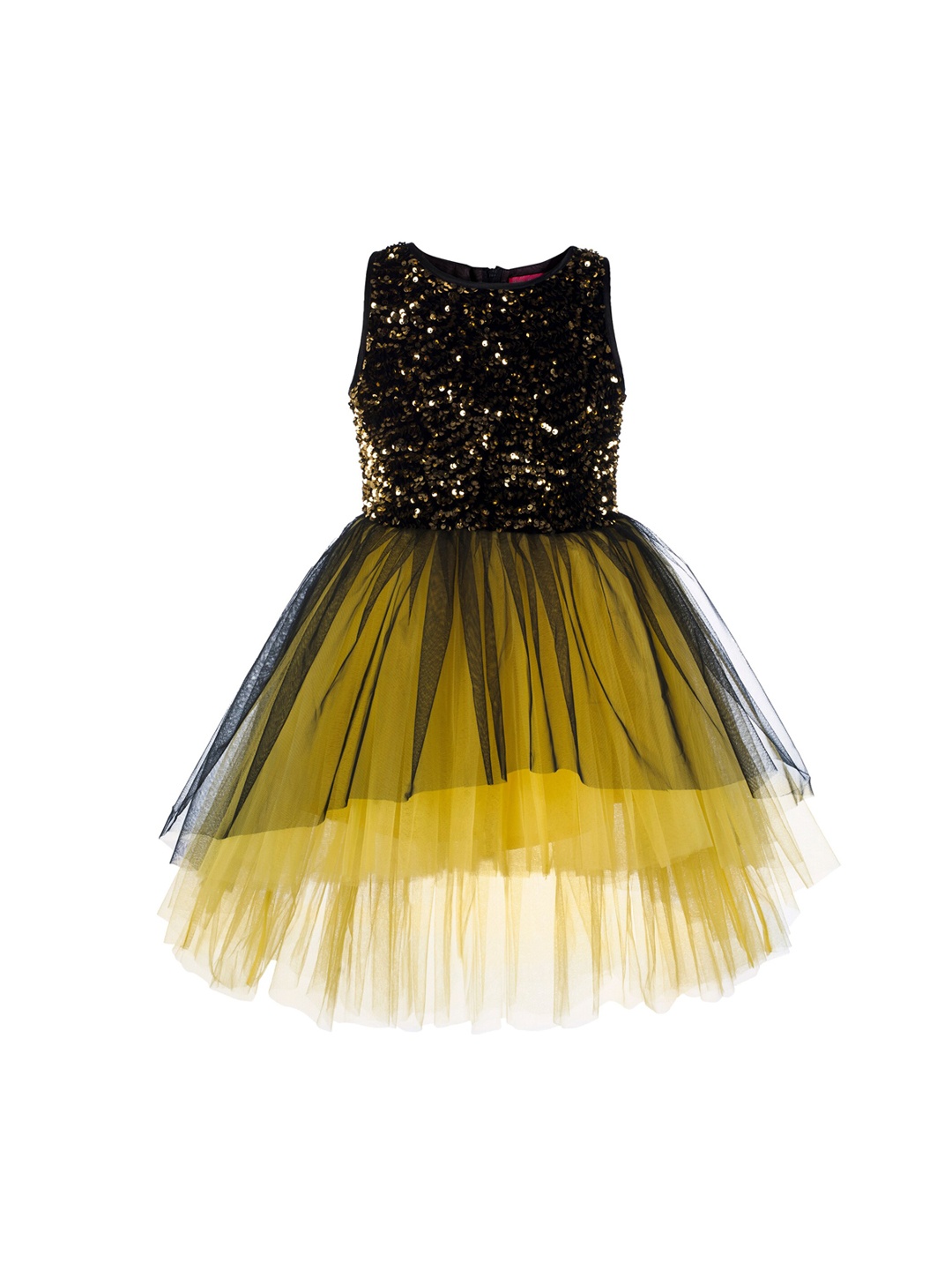 Toy Balloon kids Girls Yellow Embellished Fit and Flare Dress