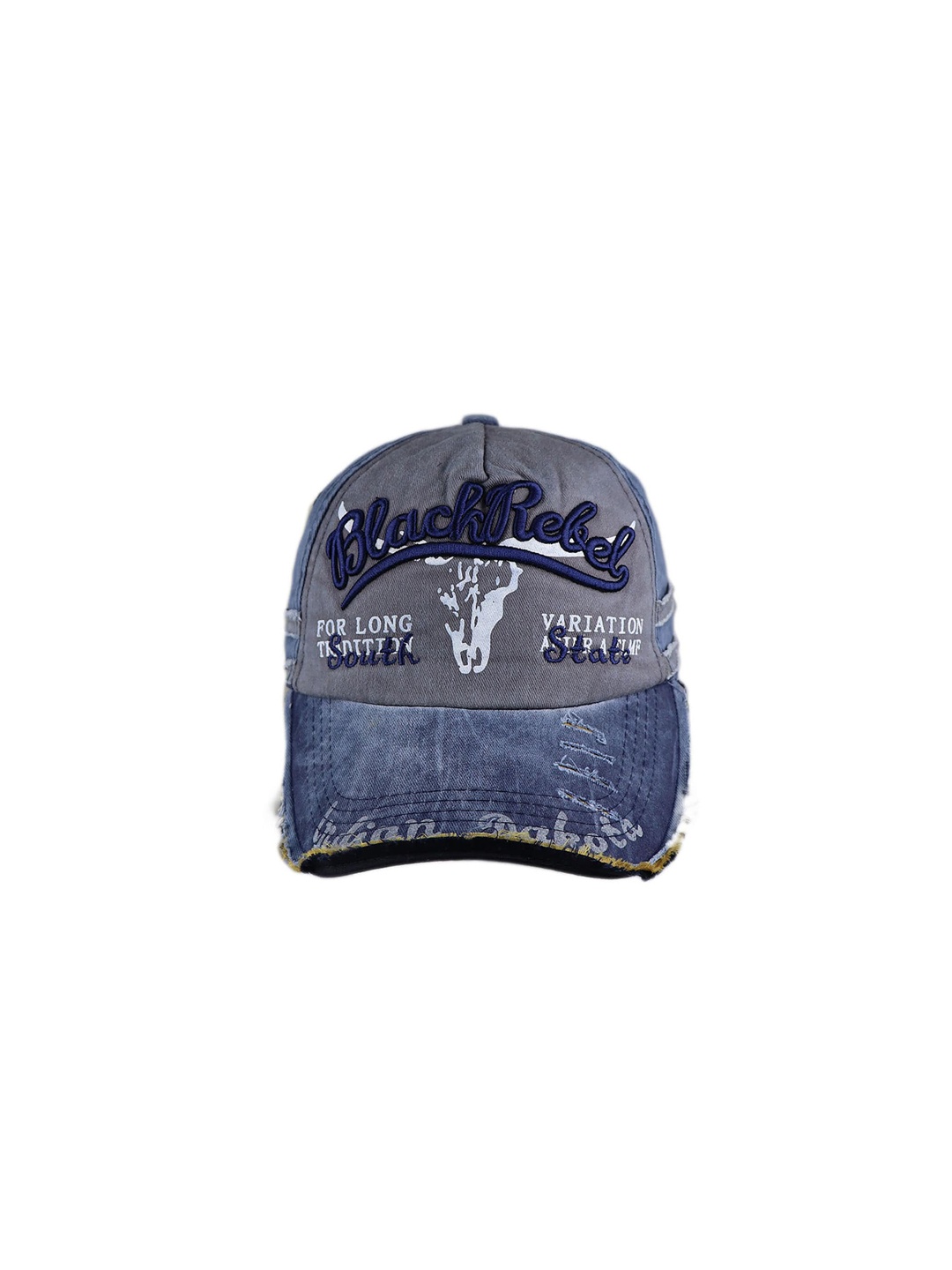 

iSWEVEN Unisex Blue & Grey Embroidered Snapback Cap