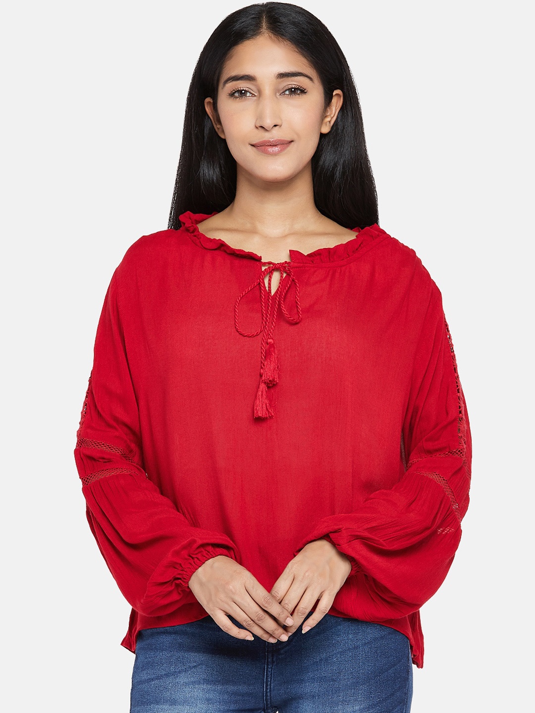 

People Women Red Solid Top