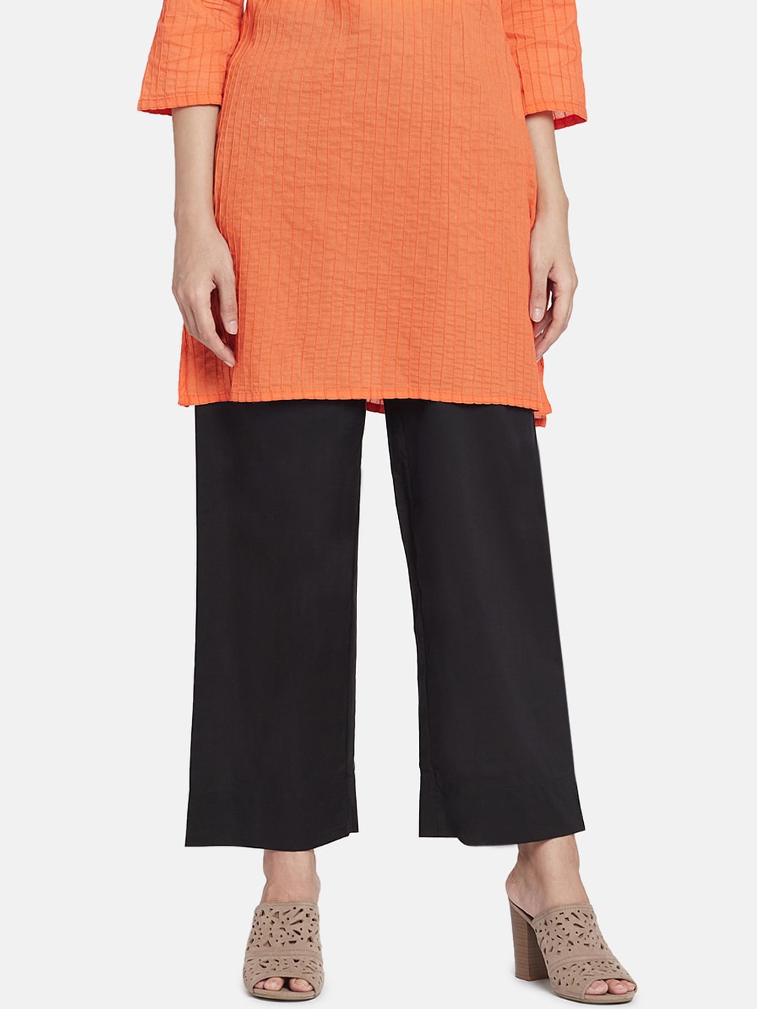 

Go Colors Women Black Solid Wide Leg Palazzo