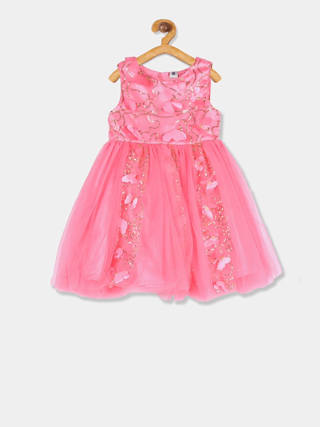 

Cherokee Girls Pink Self Design Fit and Flare Dress