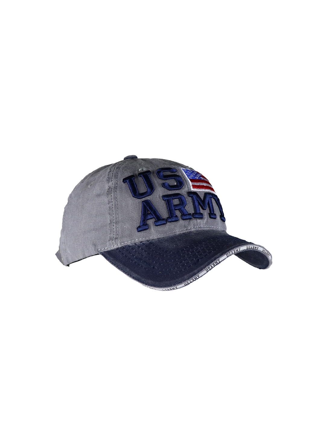 

iSWEVEN Unisex Grey & Blue Embroidered Adjustable Snapback Cap