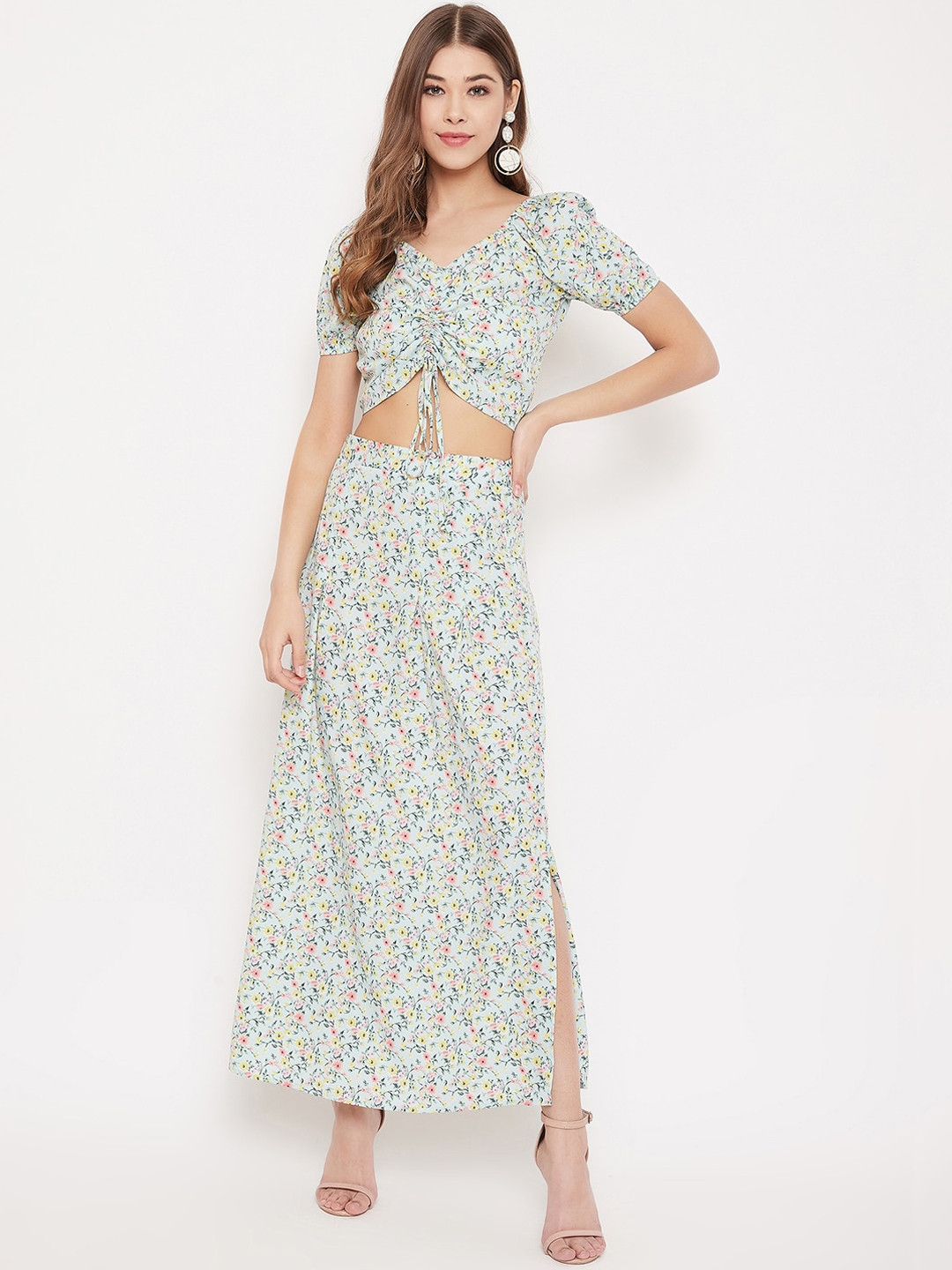 

Berrylush Women Green Printed Maxi Dress
