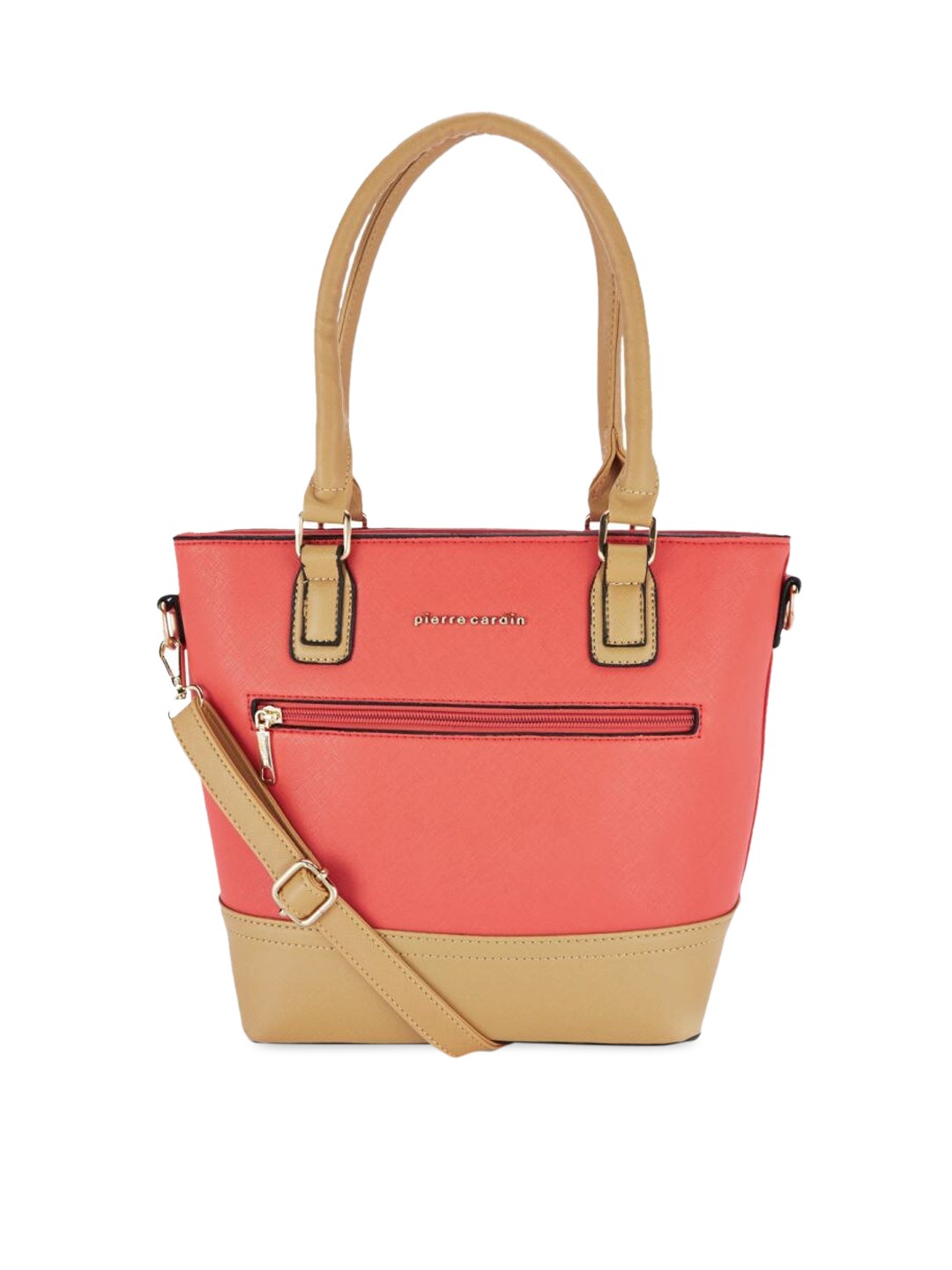 

pierre cardin Coral & Beige Colourblocked Tote Bag