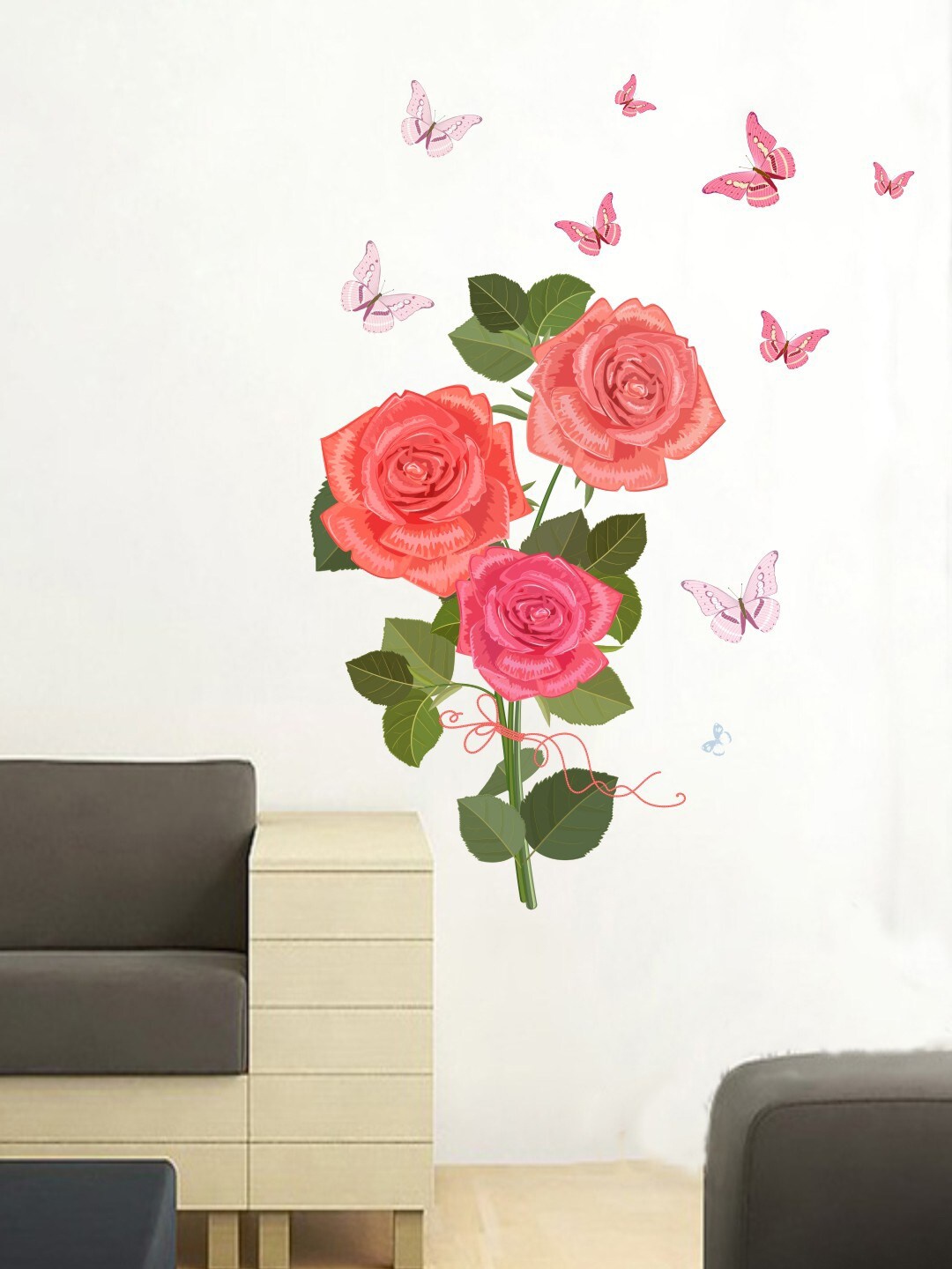 

rawpockets Multicolored Roses Wall Stickers, Multi