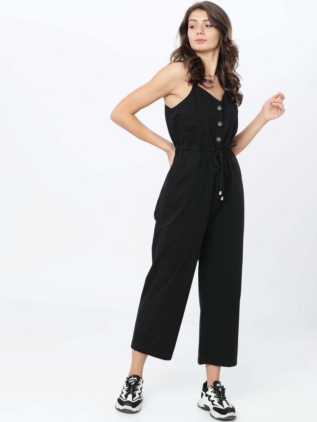 

Tokyo Talkies Women Black Solid Basic Jumpsuit
