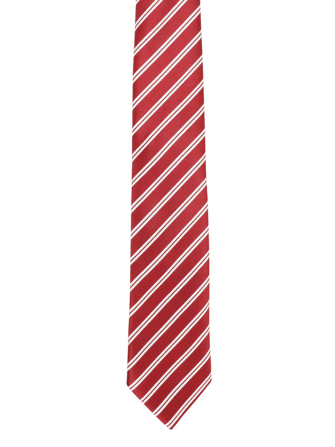 

Alvaro Castagnino Men Maroon & White Striped Broad Tie