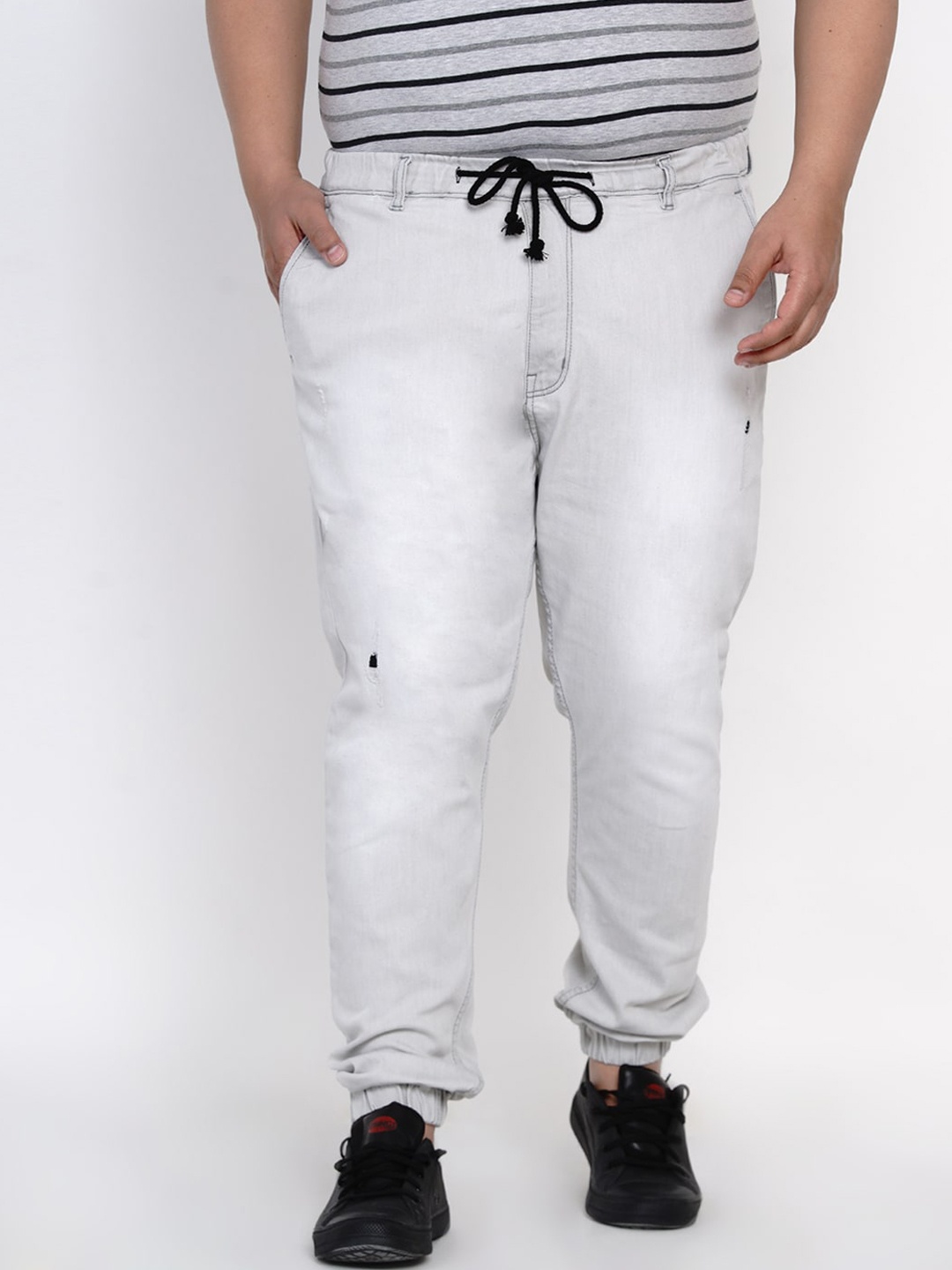 

John Pride Plus Size Men Regular Fit Jogger Jeans, Grey