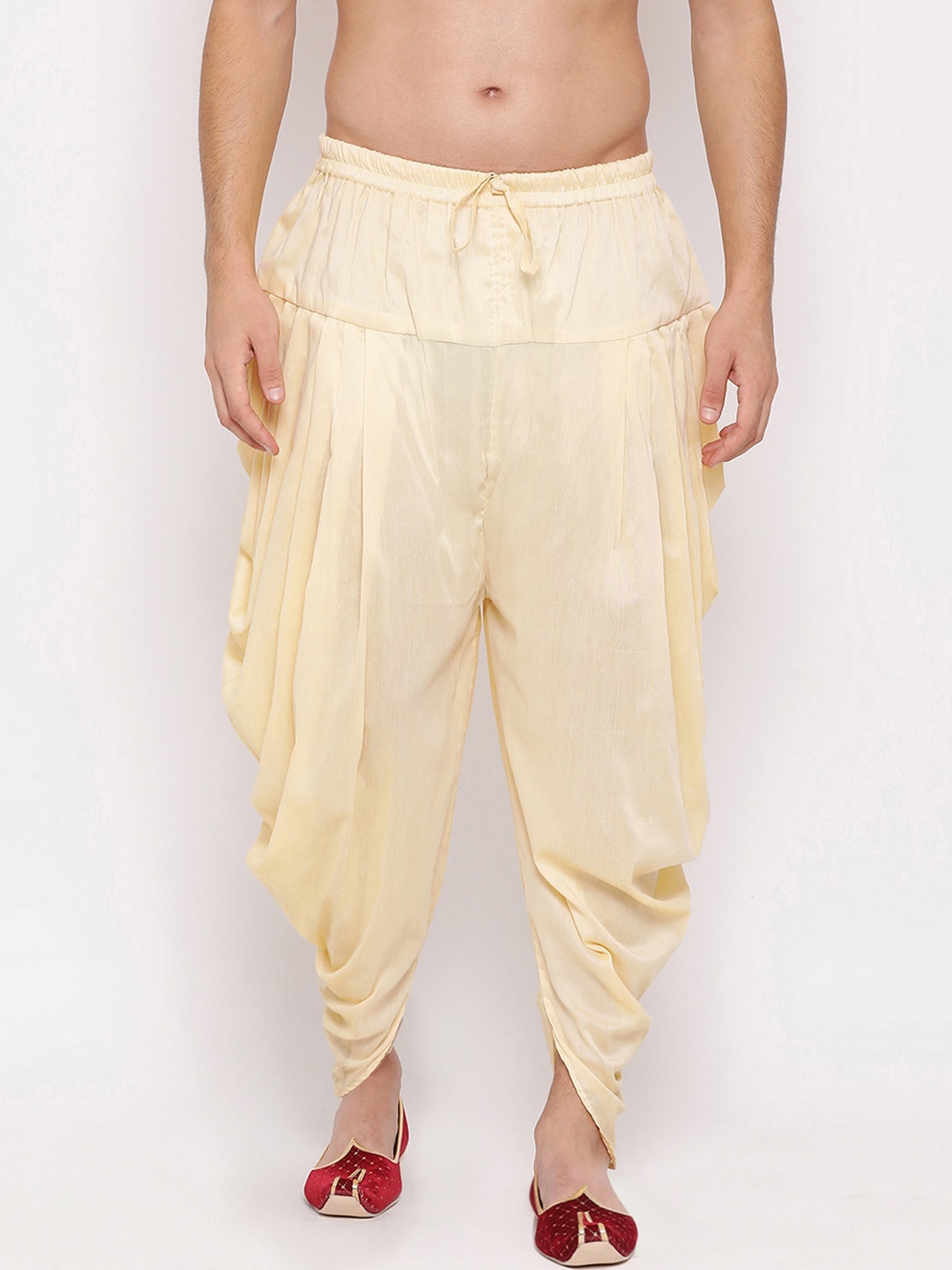 

VASTRAMAY Men Cream-Coloured Solid Dhoti