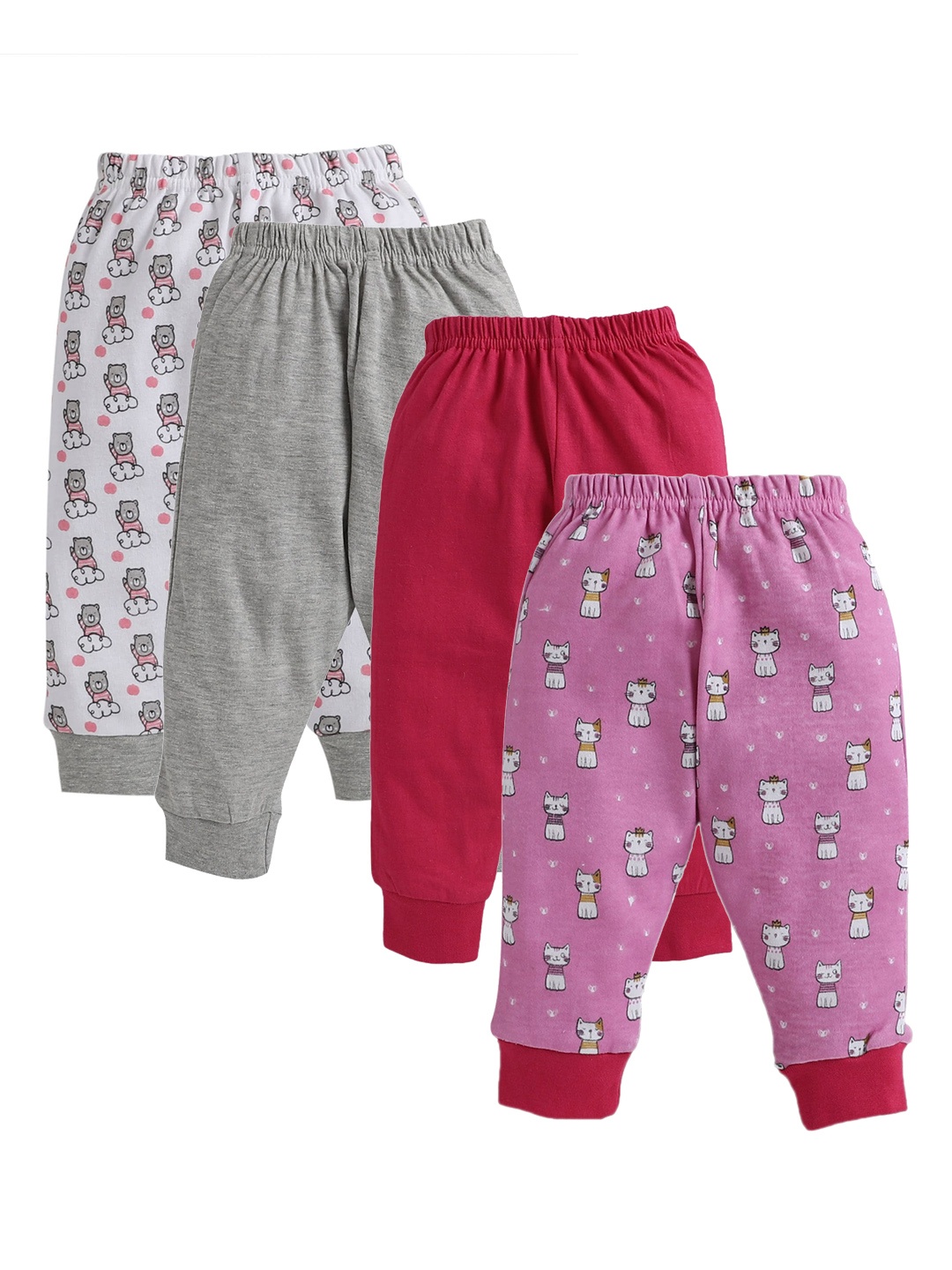 

BUMZEE Unisex Infants Pack Of 4 Joggers, Pink