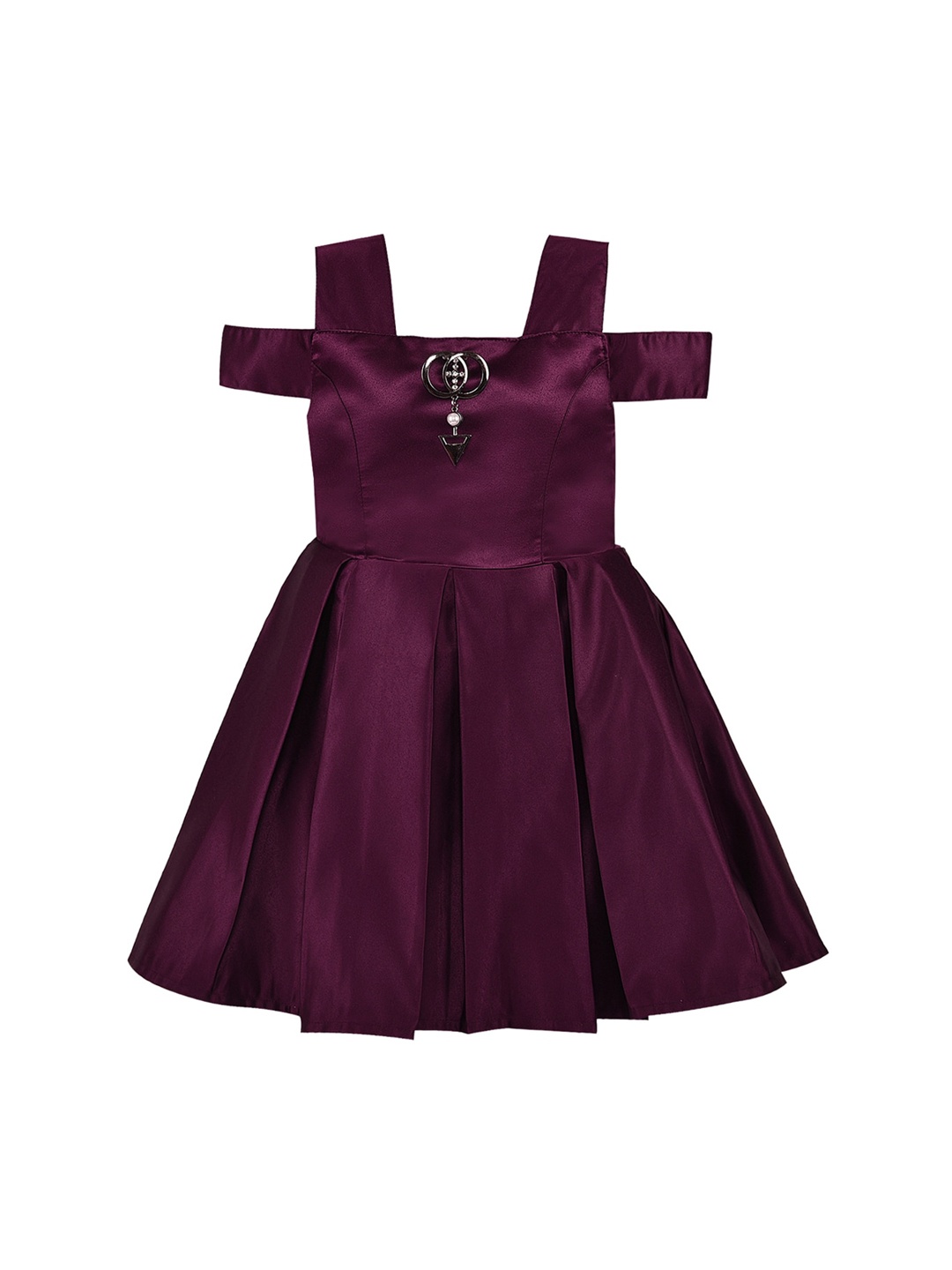 

Wish Karo Girls Purple Solid Fit and Flare Dress