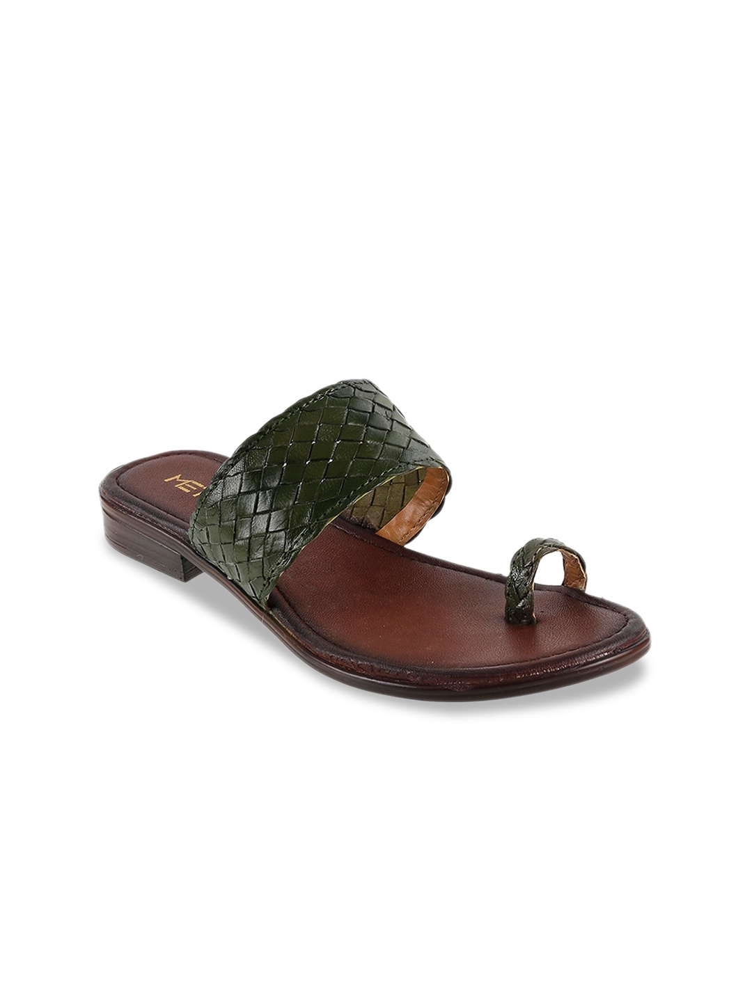 

Metro Women Green Woven Design Sandals