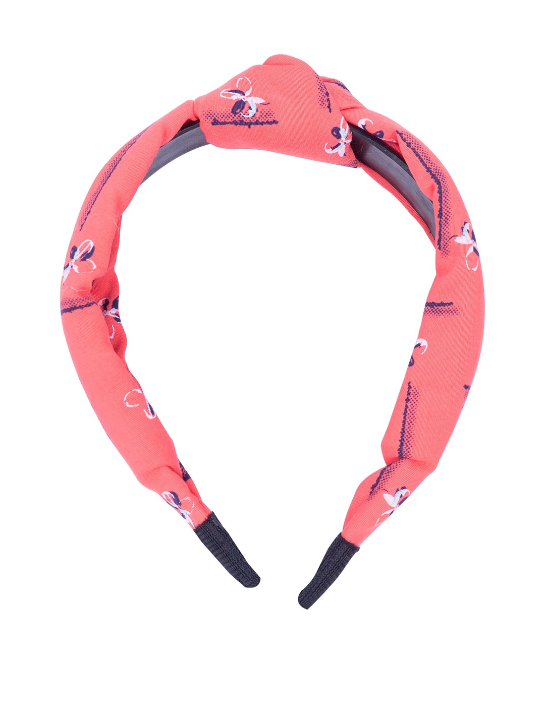 

Golden Peacock Women Pink Floral Printed Top Knot Hairband