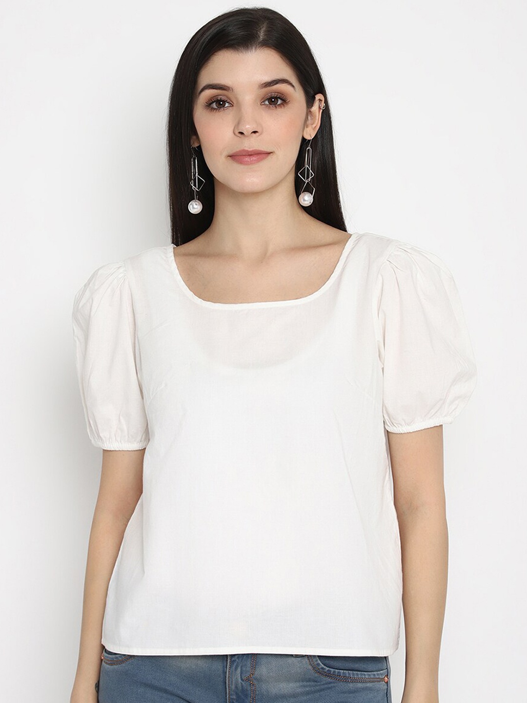 

The Vanca Women White Solid Top