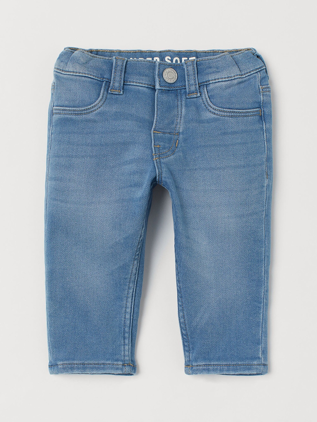 

H&M Boys Blue Solid Super Soft Relaxed Fit Jeans