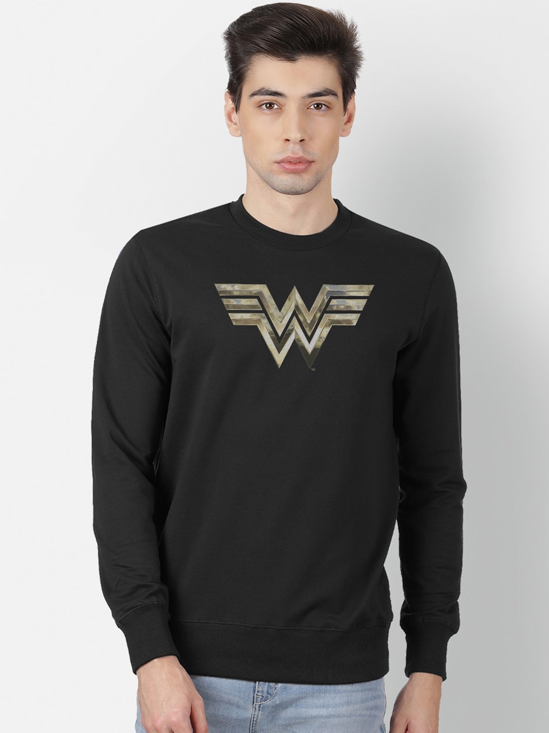 

Free Authority Men Black Wonder Woman Printed Sweatshirt