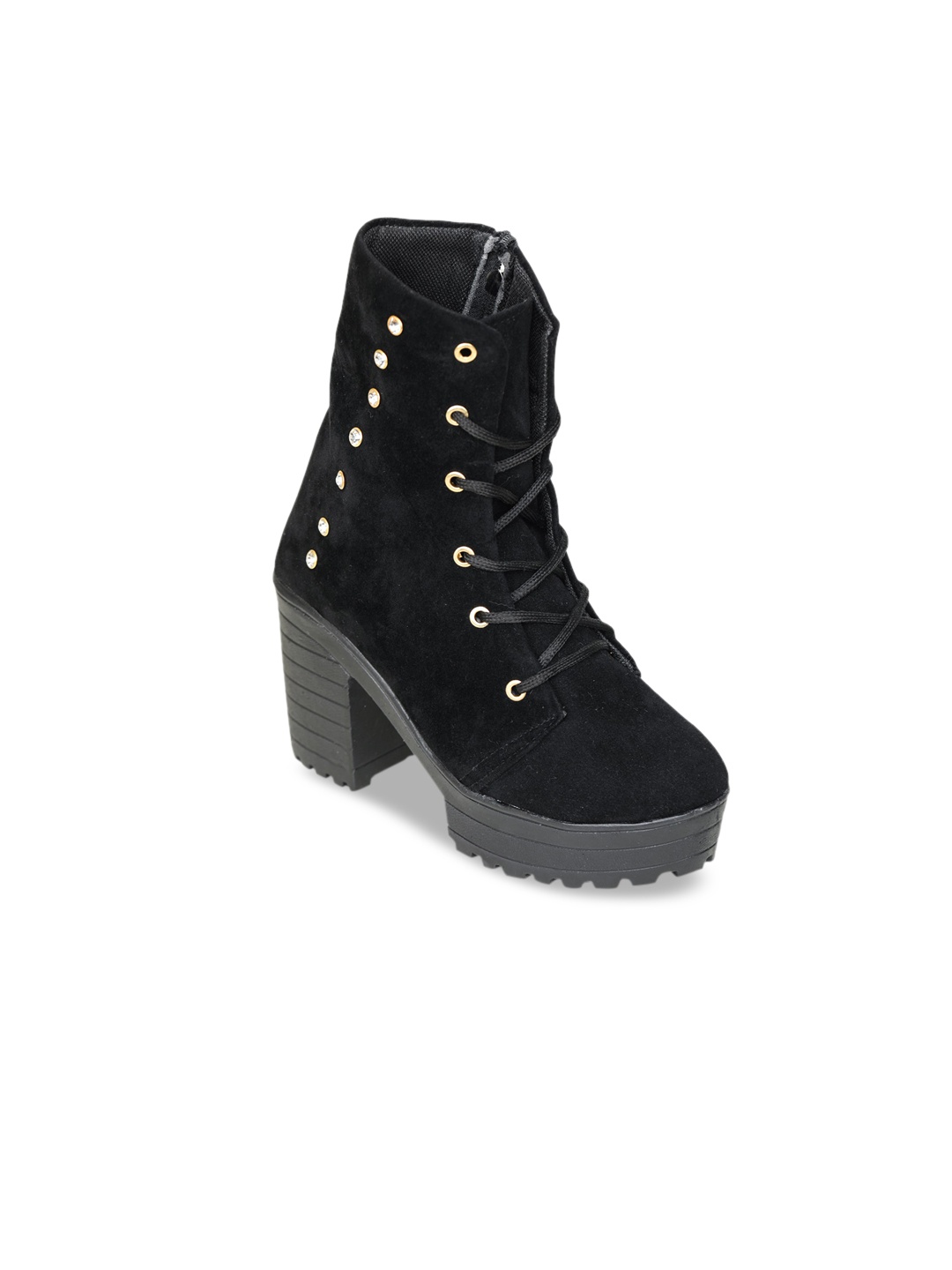 

Funku Fashion Women Black Solid Heeled Boots