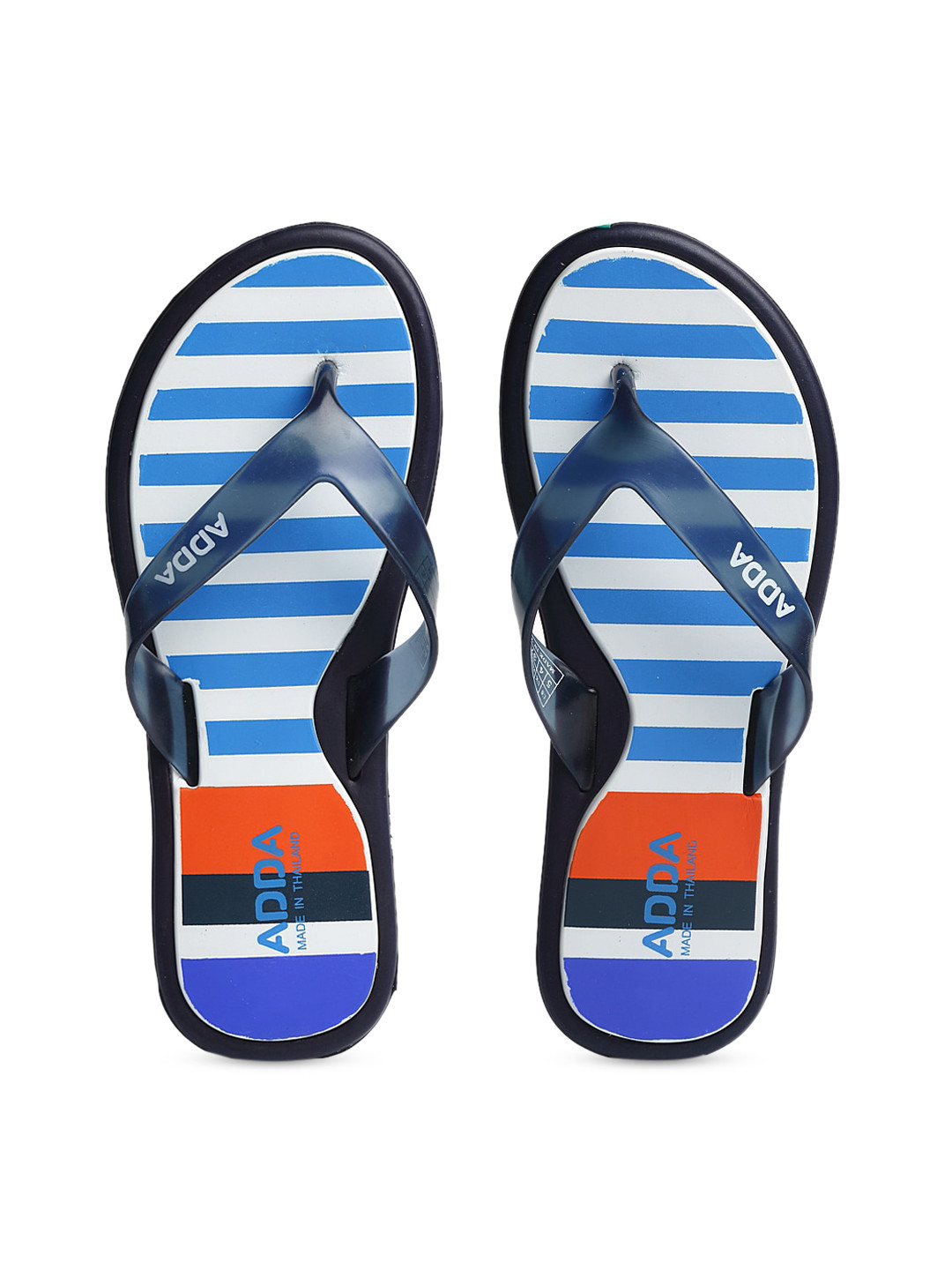 

Adda Women Navy Blue & White Striped Thong Flip-Flops