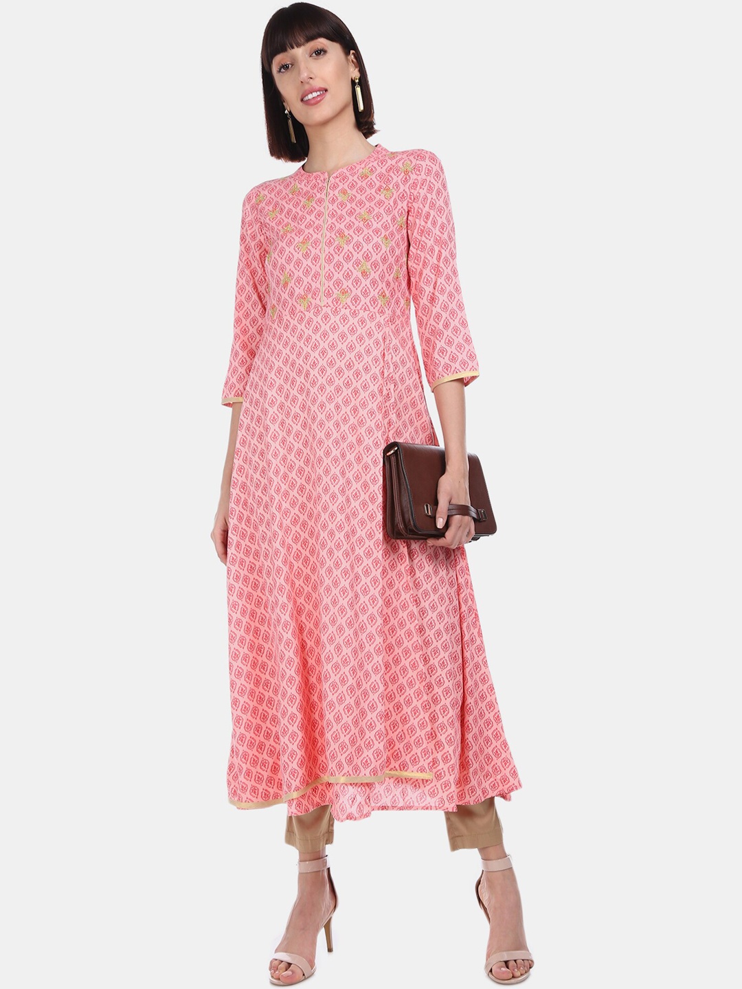 

Anahi Women Pink Printed Anarkali Kurta