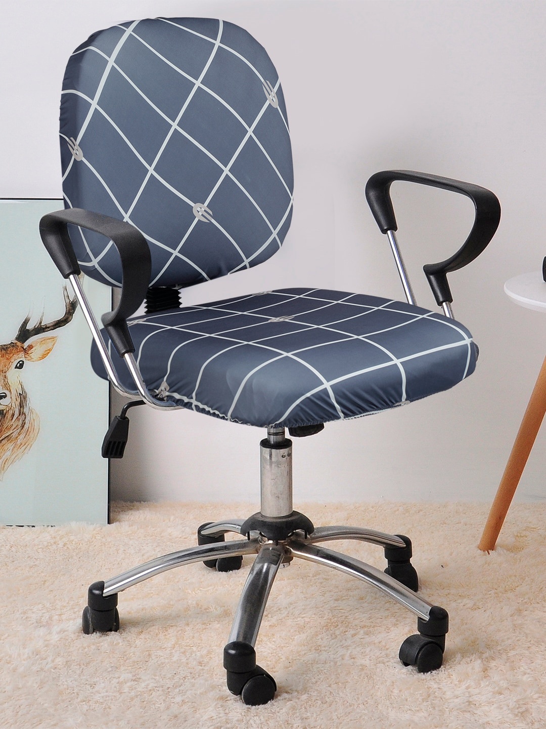 

Cortina Blue & Grey Checked Chair Cover