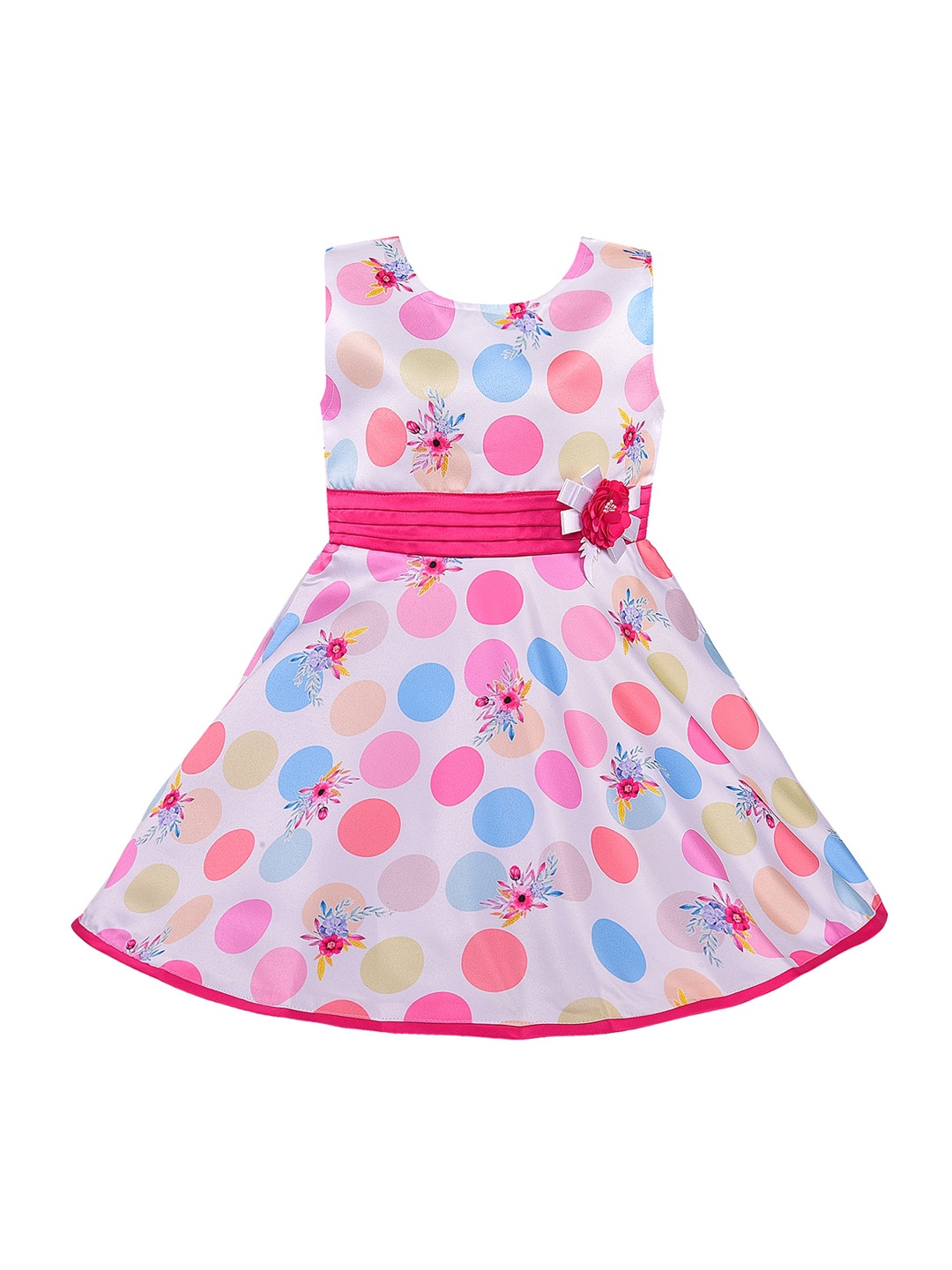 

Wish Karo Girls Pink Printed Fit and Flare Dress