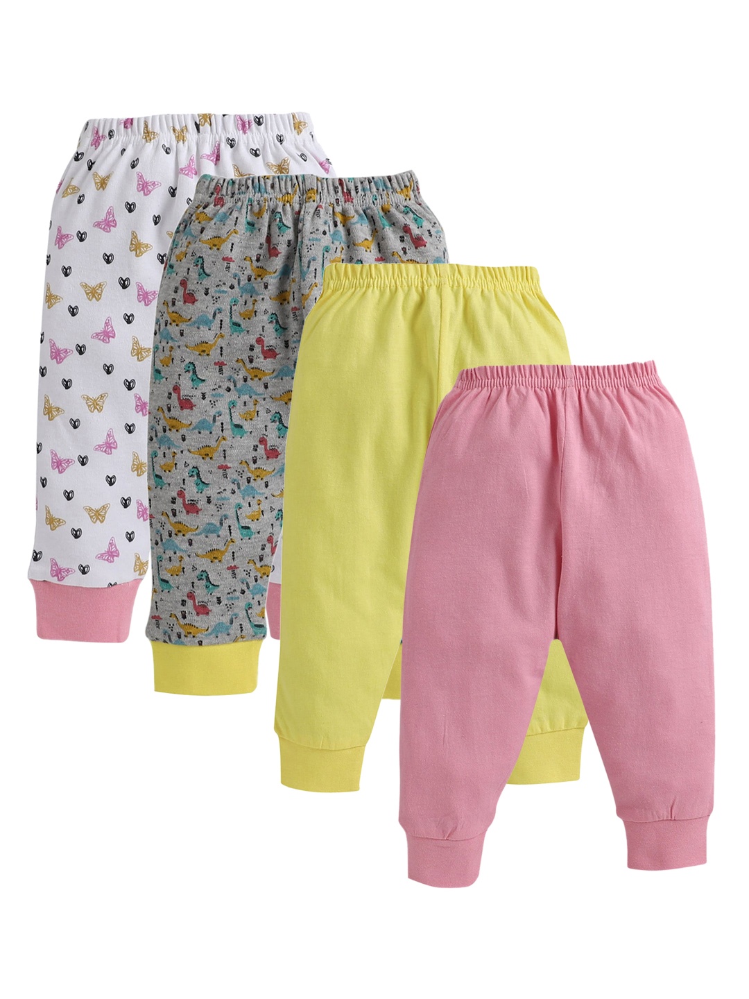 

BUMZEE Infant Kids Pack Of 4 Straight-Fit Joggers, Pink
