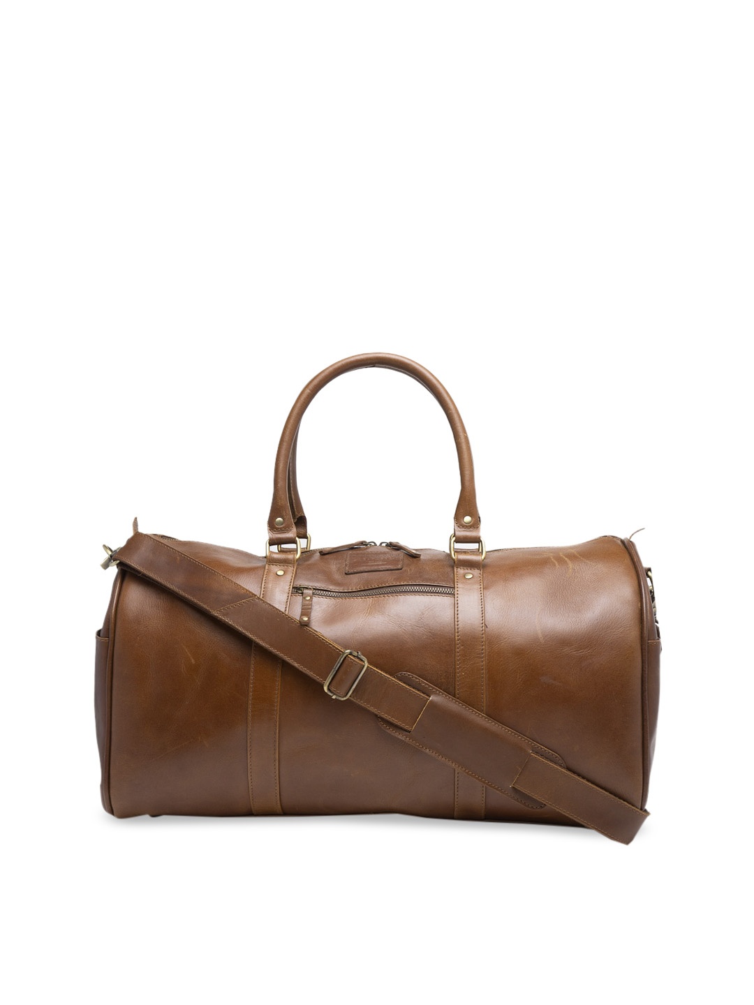 

Teakwood Leathers Unisex Brown Solid Leather Duffle Bag