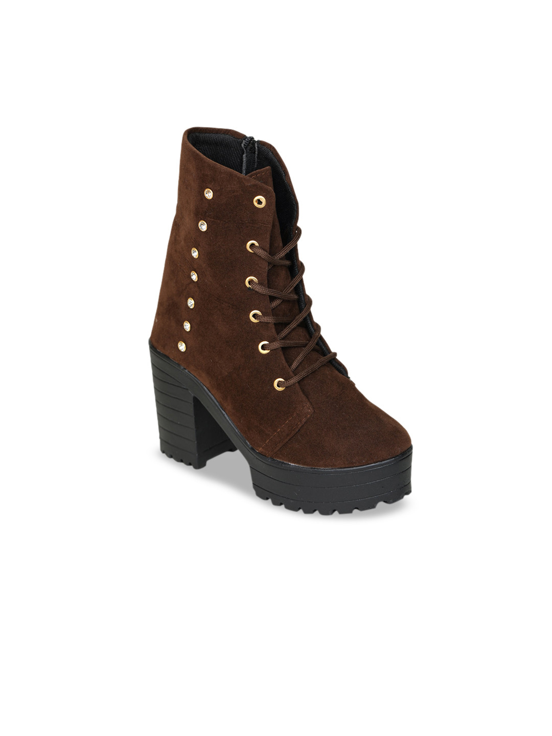 

Funku Fashion Women Brown Solid Heeled Boots