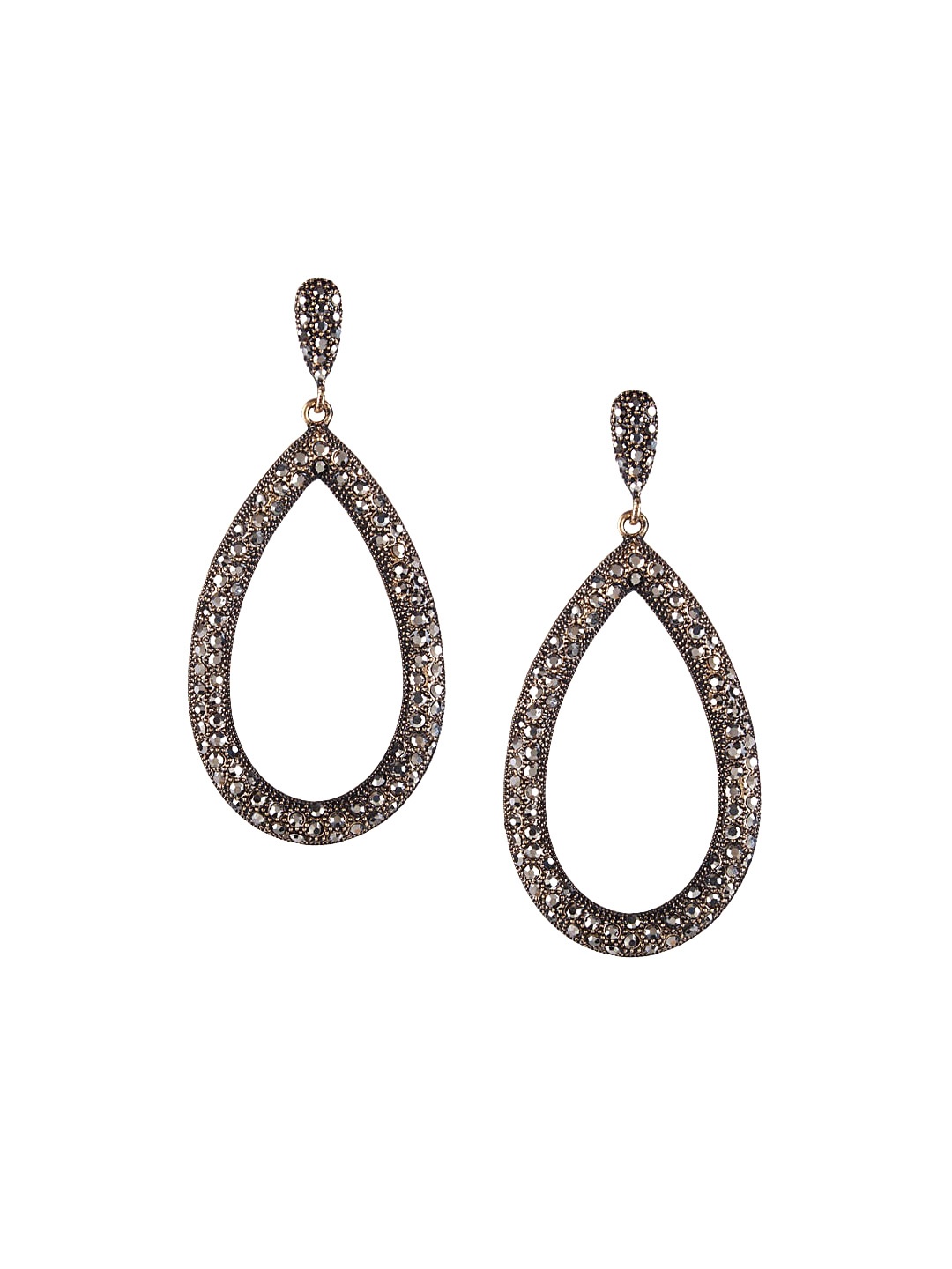 

Mali Fionna Gold-Toned & Black Teardrop Shaped Drop Earrings