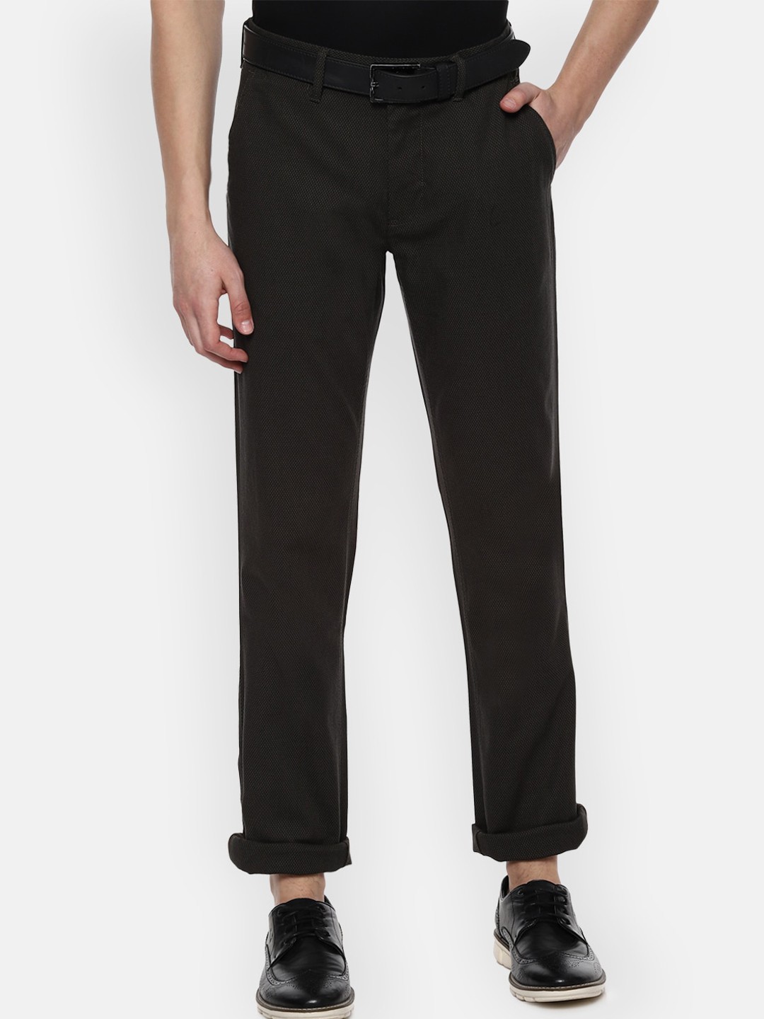 

Louis Philippe Sport Men Coffee Brown Slim Fit Self Design Regular Trousers