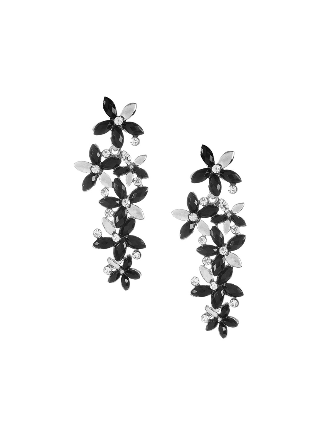 

Mali Fionna Silver-Toned Contemporary Drop Earrings