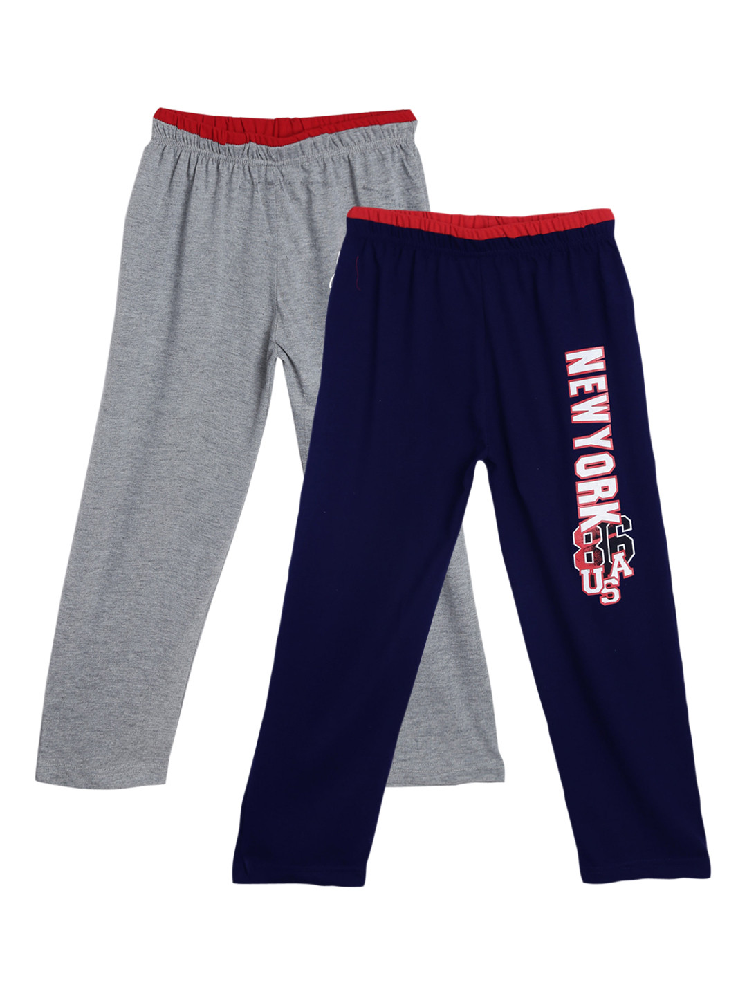 

SWEET ANGEL Unisex Kids Pack Of 2 Solid Straight-Fit Track Pants, Navy blue