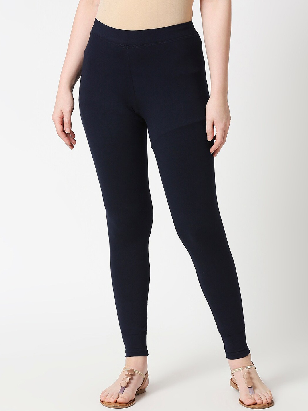 

ZRI Women Navy Blue Solid Ankle-Length Leggings