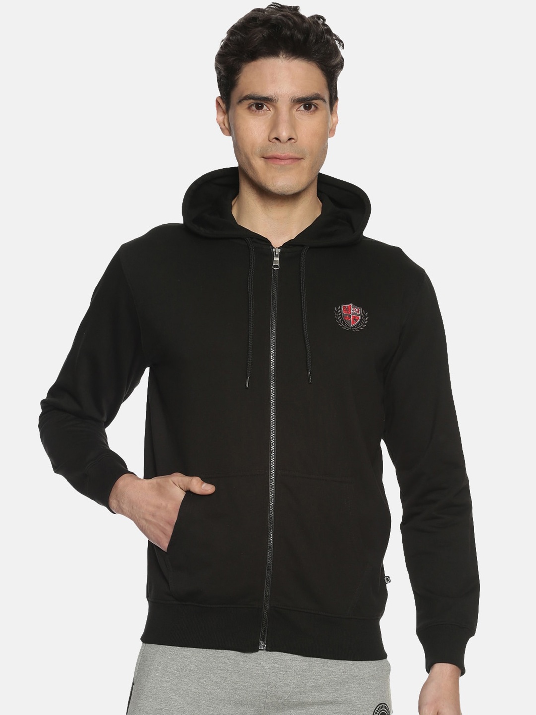 Dollar Men Black Solid Sweatshirt