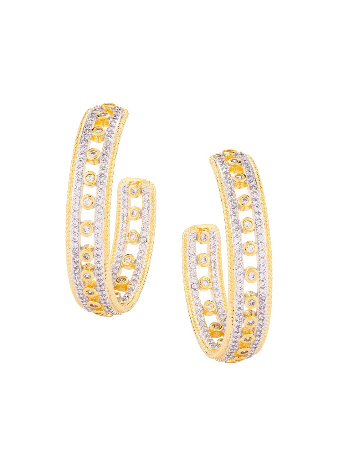 

Voylla Gold-Toned Contemporary Hoop Earrings