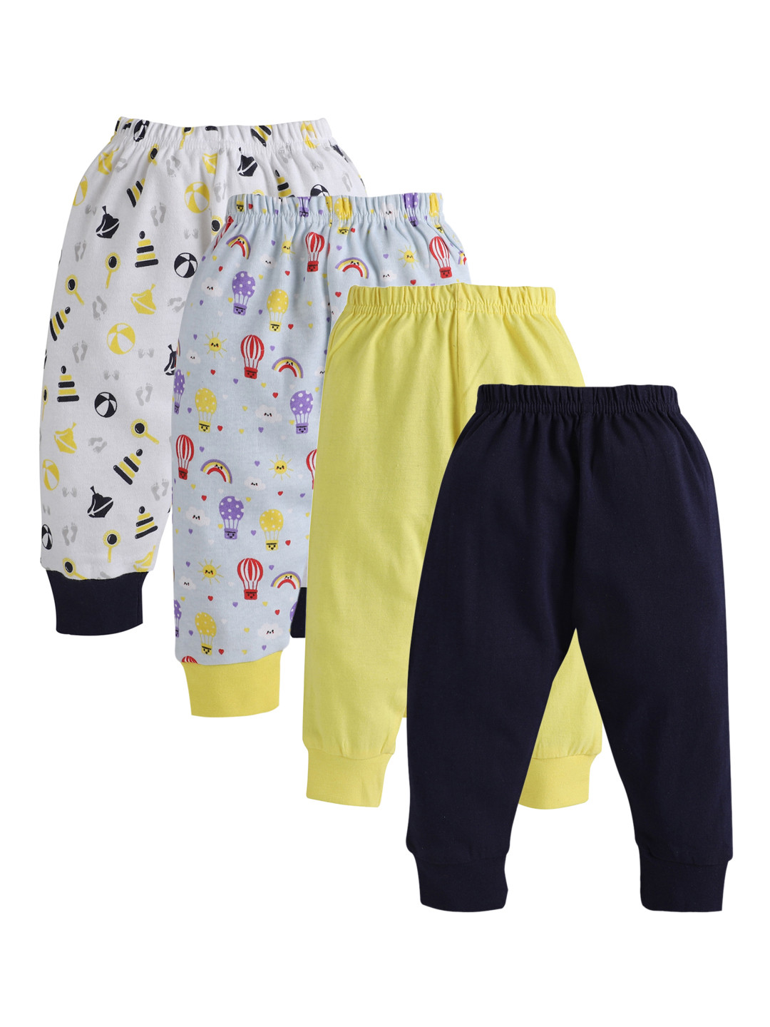

BUMZEE Infant Pack of 4 Straight-Fit Joggers, Yellow