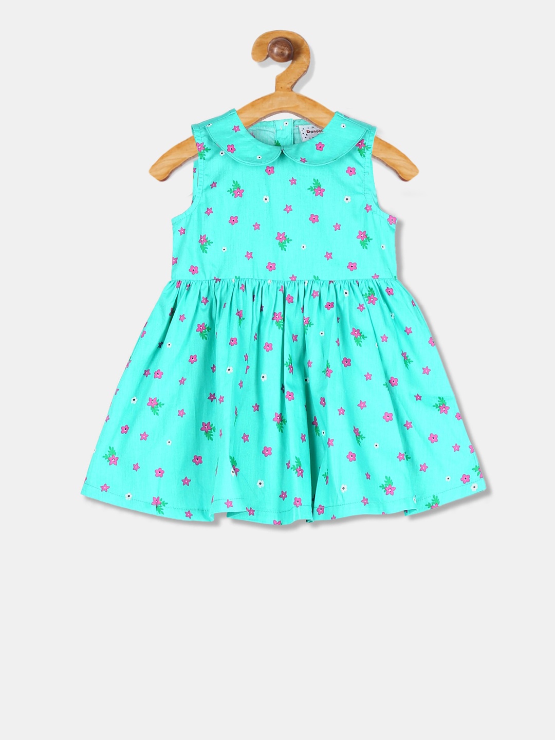 

Donuts Girls Blue & Pink Floral Printed Fit & Flare Dress