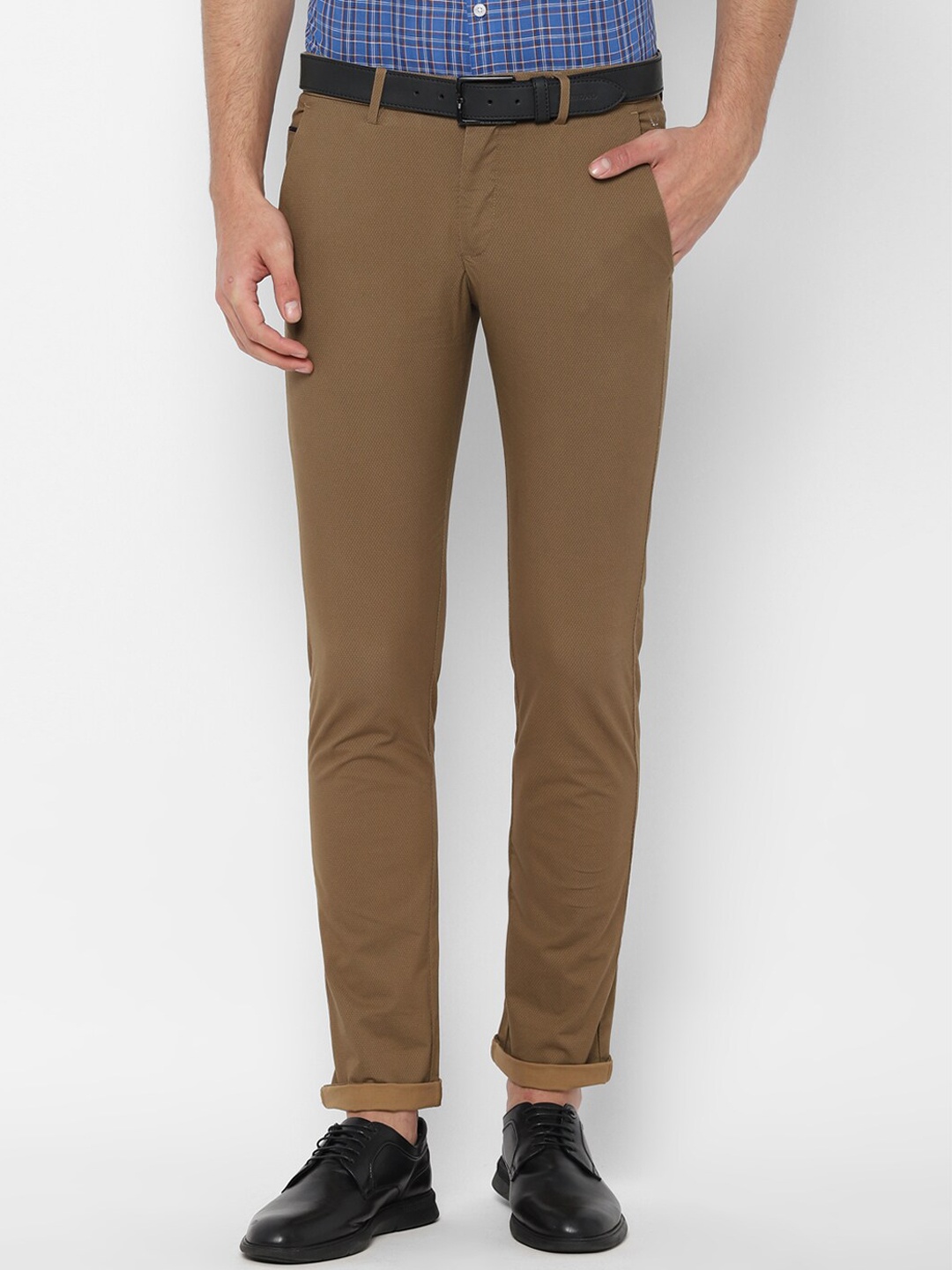 

Allen Solly Men Brown Slim Fit Solid Regular Trousers
