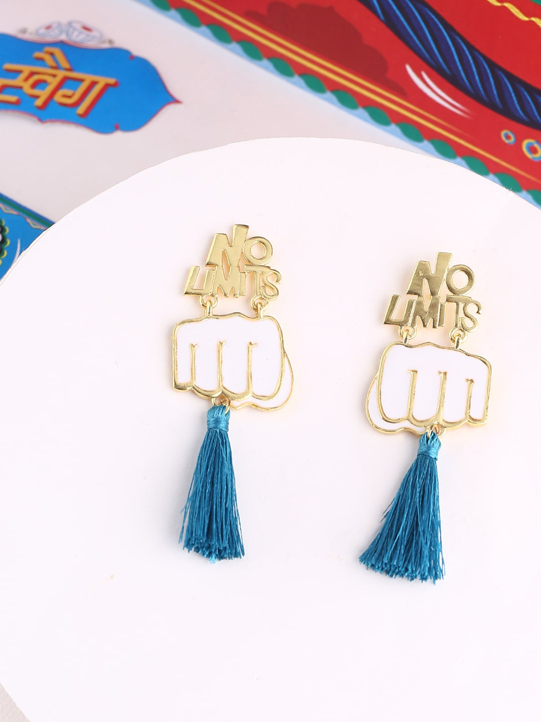 

Voylla Gold-Plated Contemporary Drop Earrings