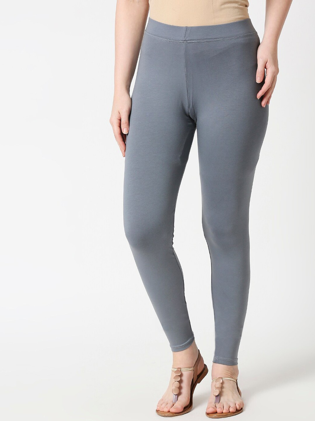 

ZRI Women Grey Solid Ankle-Length Leggings