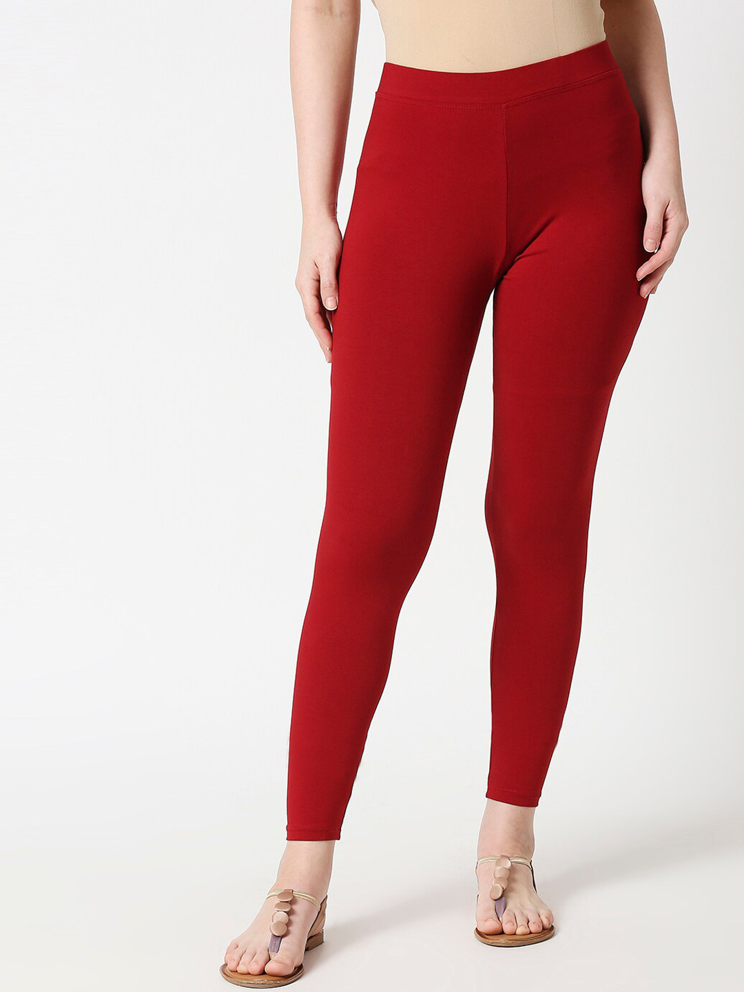 

ZRI Women Maroon Solid Ankle-Length Leggings
