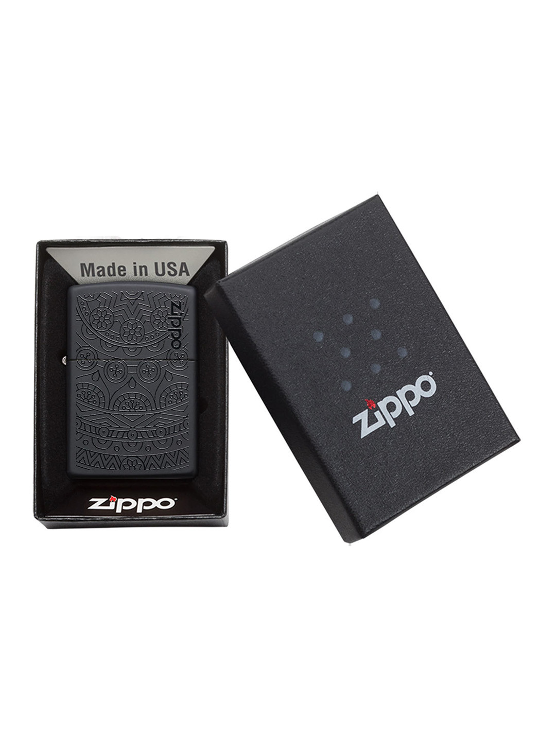 

Zippo Black Tone on Tone Design Black Matte Pocket Lighter
