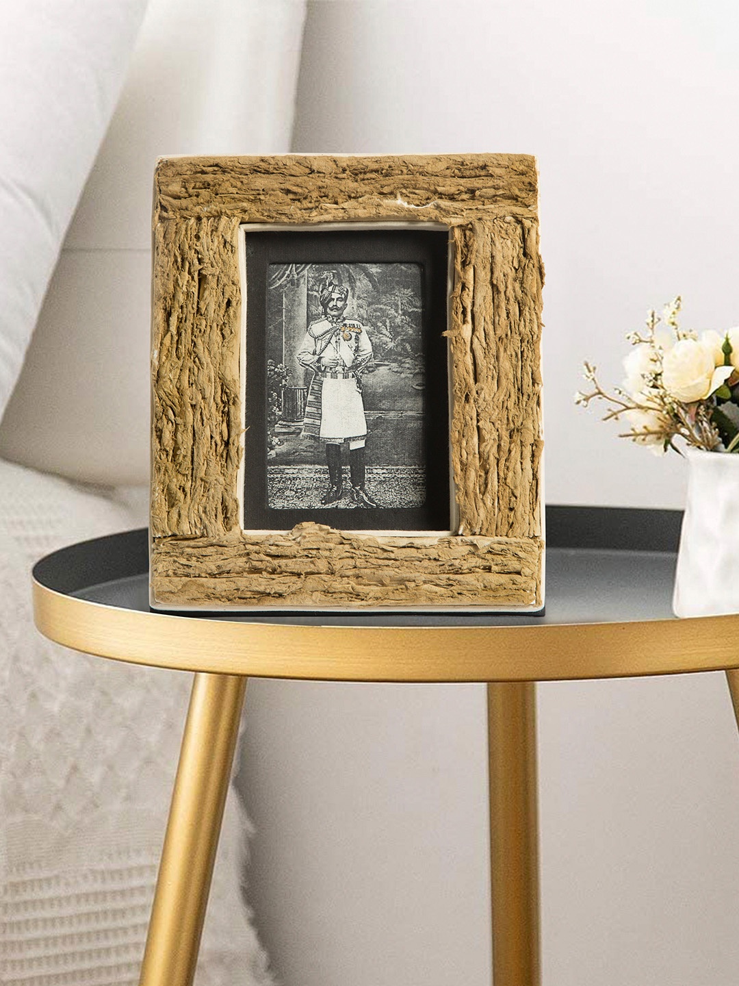 

Bigsmall Brown Textured Wooden Antique Sustainable Large Photo Frame