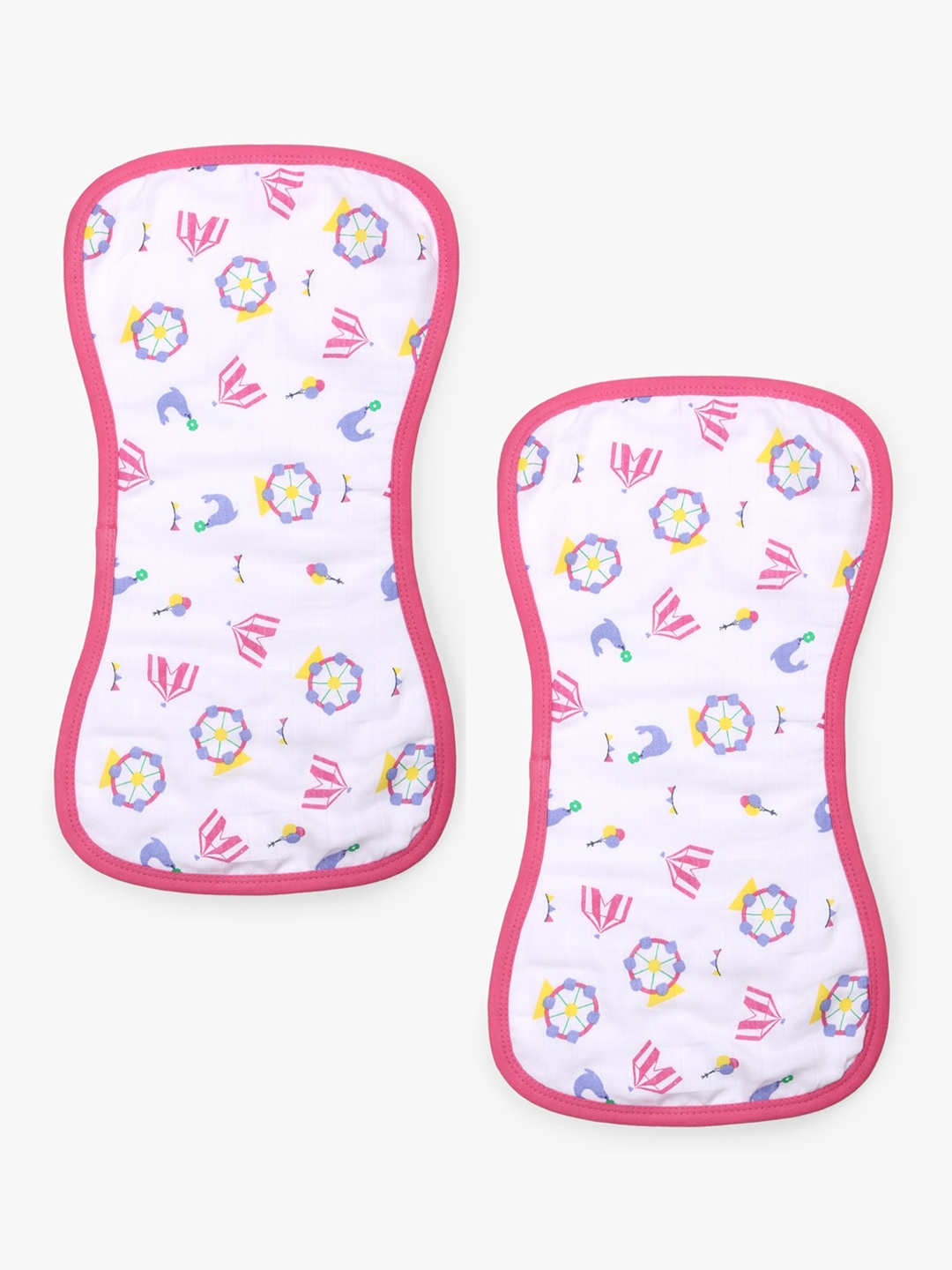 

My Milestones Unisex Kids Set of 2 Pink & Blue Pink & White Printed All-Purpose Washcloths