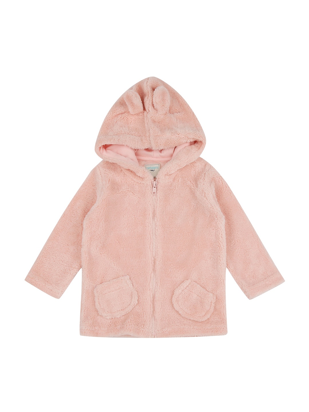 

Pantaloons Baby Girls Pink Solid Front-Open Sweater