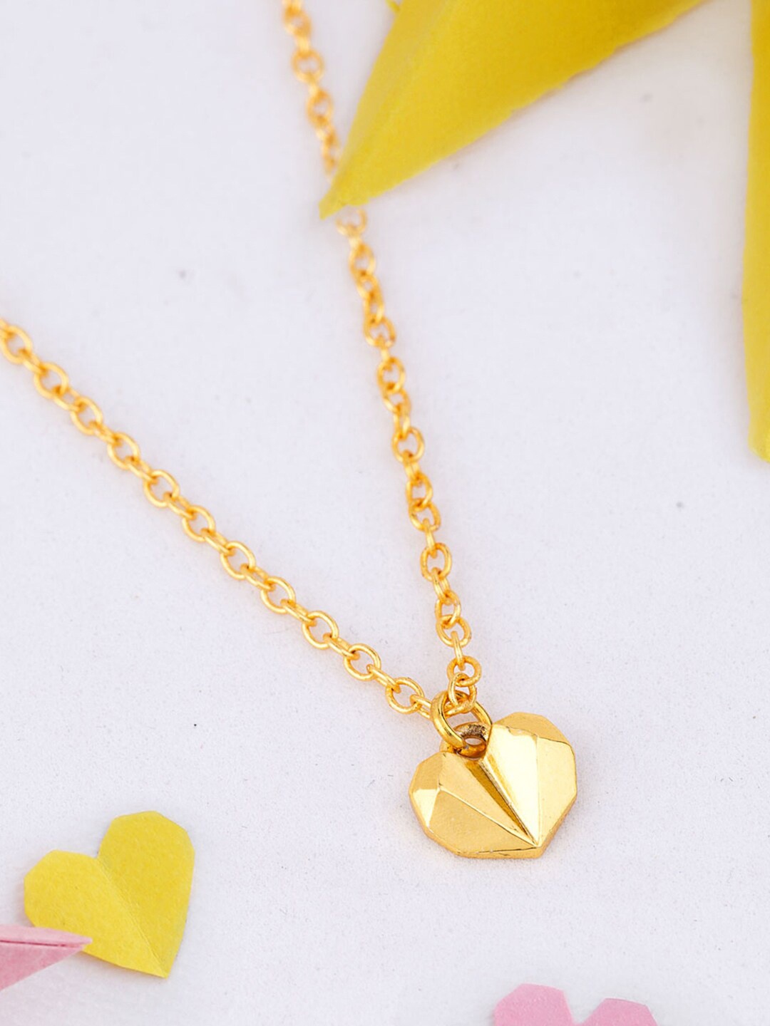 

Voylla Women Gold-Plated Mi Amore Heart Charm Pendant